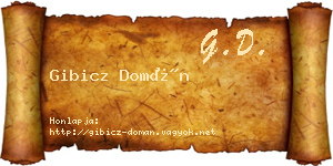 Gibicz Domán névjegykártya